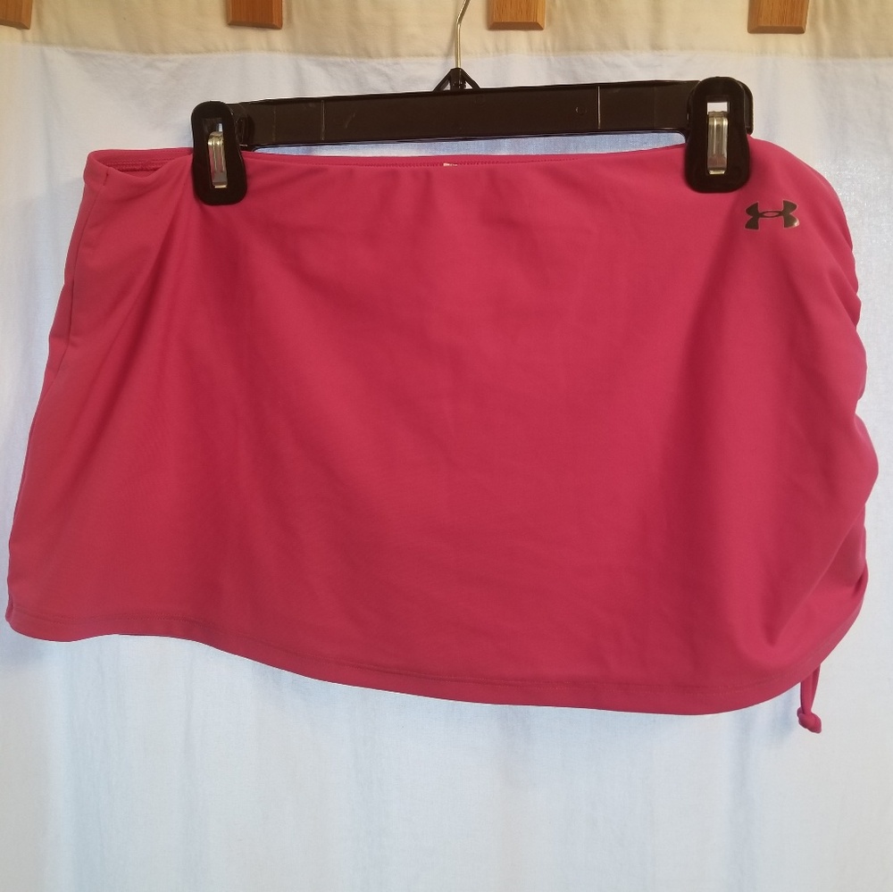 Under Armor Hot Pink shirred bikini skirt bottoms